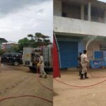 Sanitisation drive at town and market areas of Jalukie town